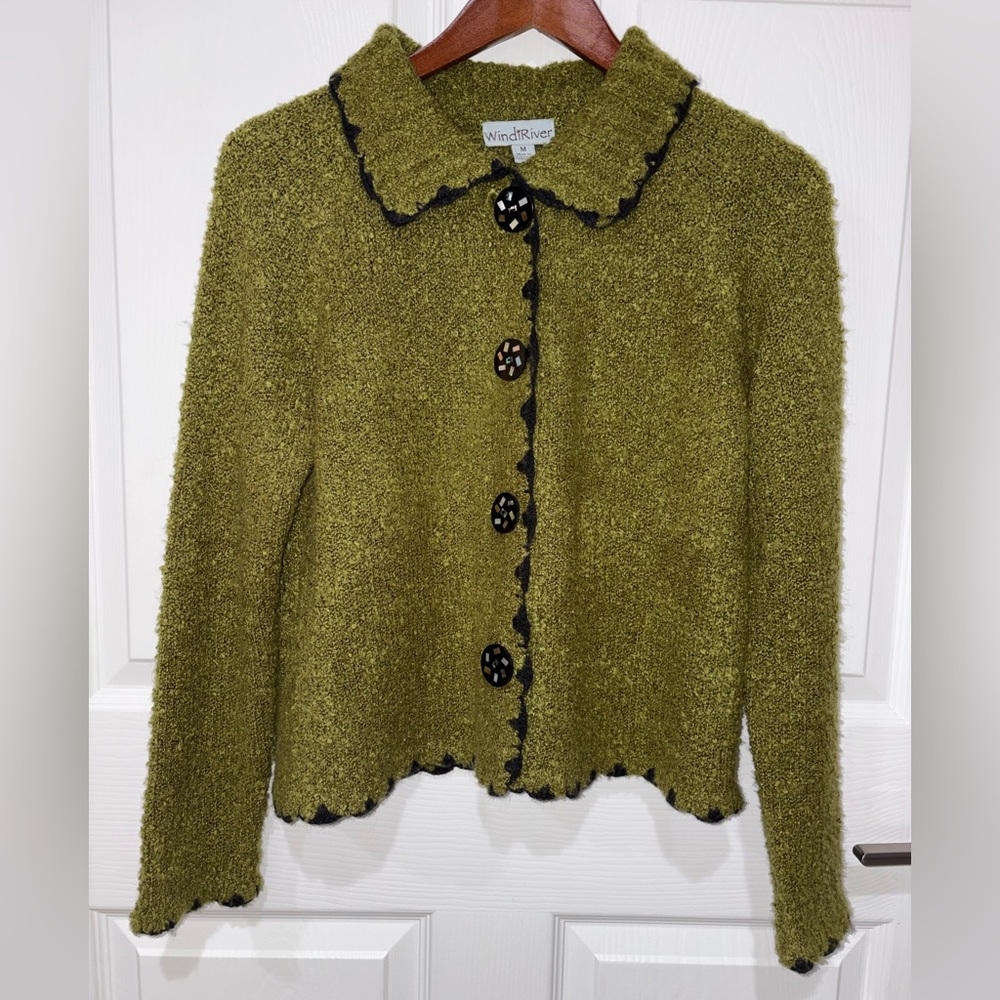 Windi River Olive Green cardigan size XL - Picture 2 of 8